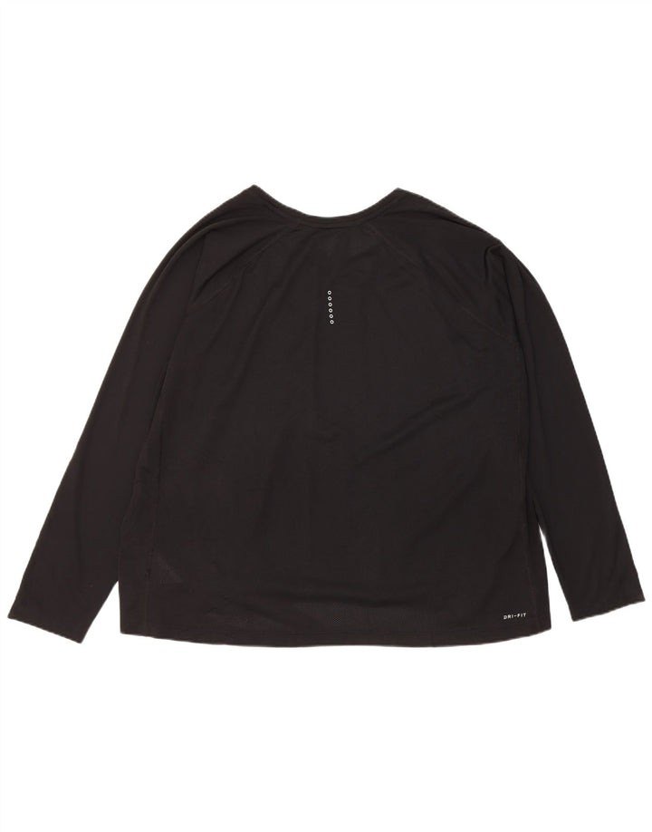 Nike Mujer Dri Fit Top Manga Larga UK 22 3XL Negro Poliéster