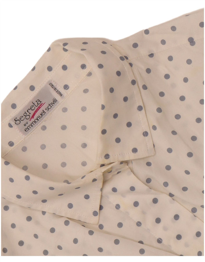 Emmanuel Schvili Camisa Mujer UK 40 XL Blanco Moteado