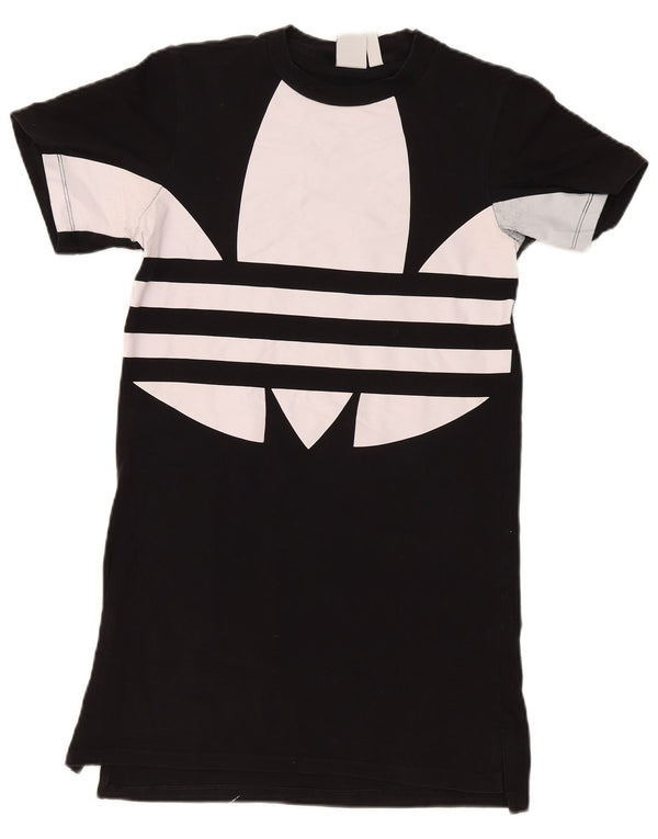 Adidas Vestido tipo camiseta extragrande con gráfico para mujer UK 2 2XS Negro Colorblock