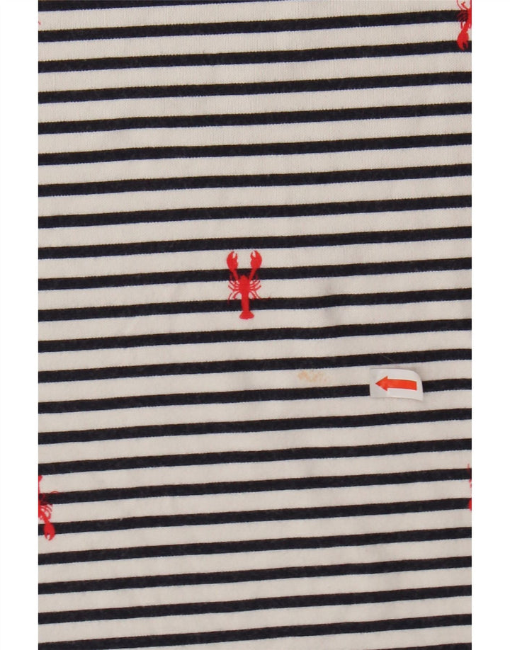 JOULES Top Mujer Manga Larga UK 44 Grande Blanco Rayas