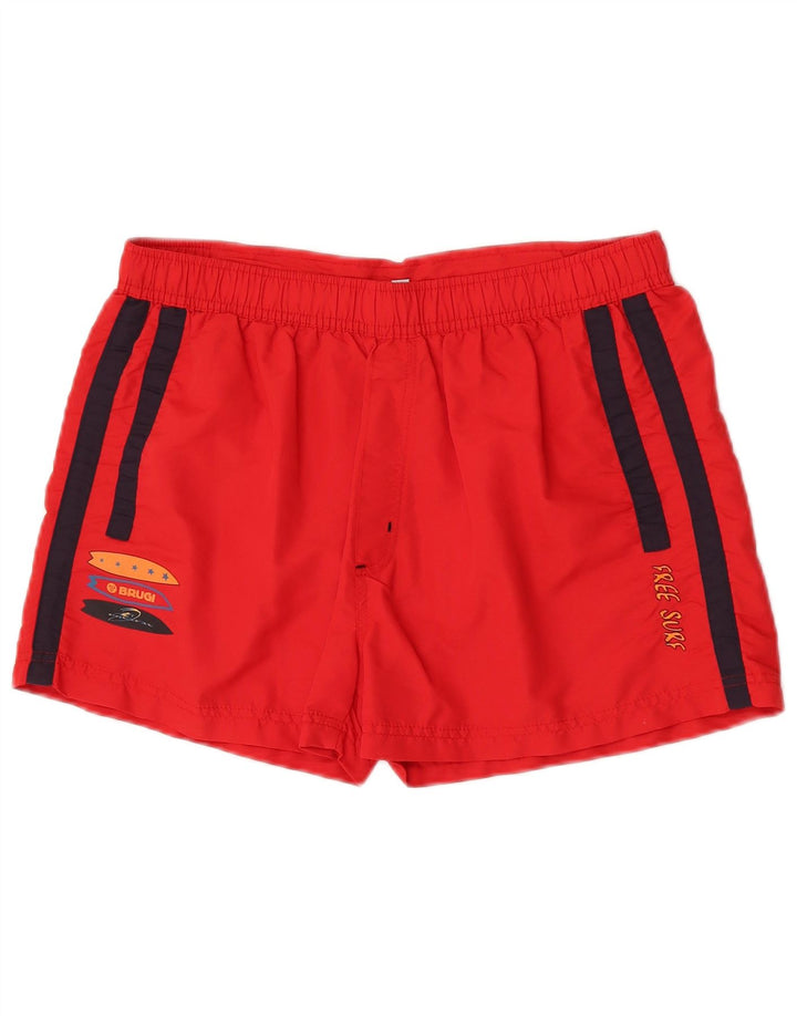 Brugi Bañador para Hombre Grande Rojo Color Block Poliéster