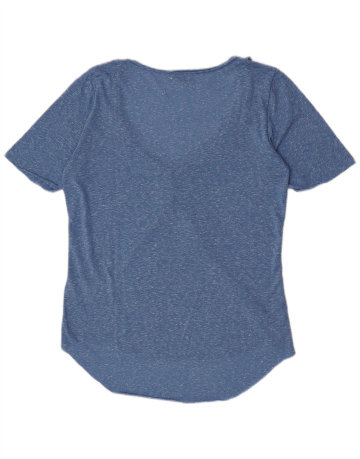 Wrangler Blusa para mujer Top UK 44 Algodón moteado azul grande