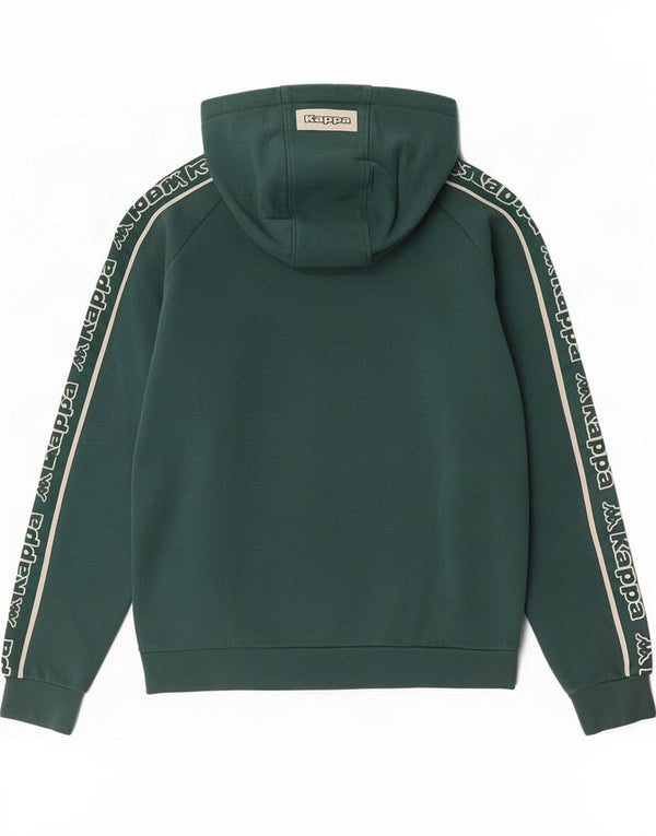 Kappa Womens Graphic Hoodie Jumper UK 14 Medium Green Colourblock Cotton