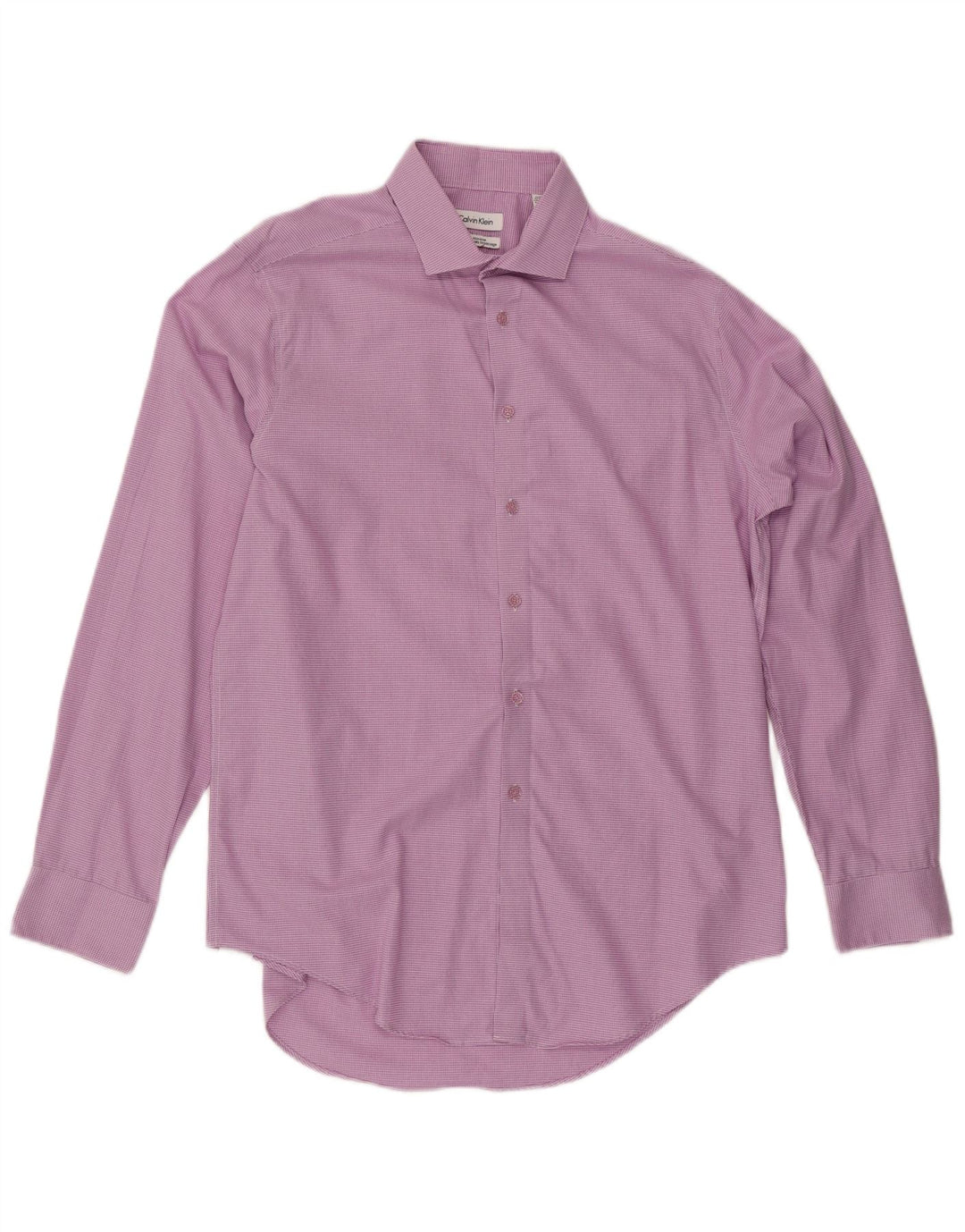 CALVIN KLEIN Camisa ajustada para hombre talla 16 1/2 grande pata de gallo morada