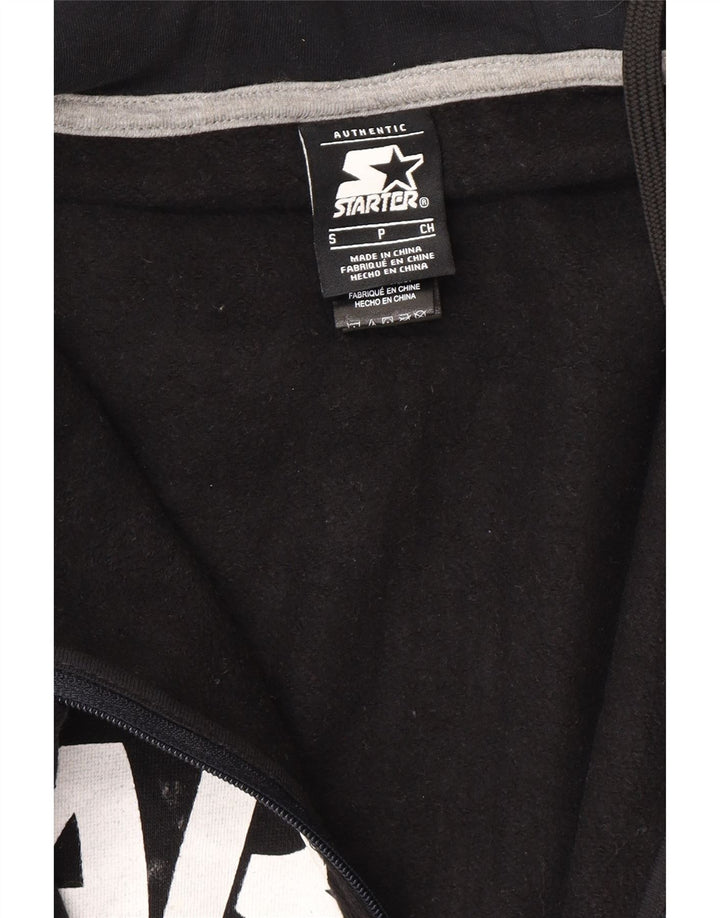 Starter Suéter con capucha y cremallera gráfica para hombre Pequeño Algodón negro