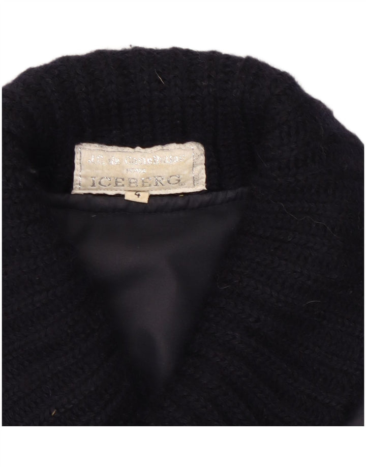 Iceberg Chaqueta utilitaria para hombre UK 38 Medium Navy Blue Wool