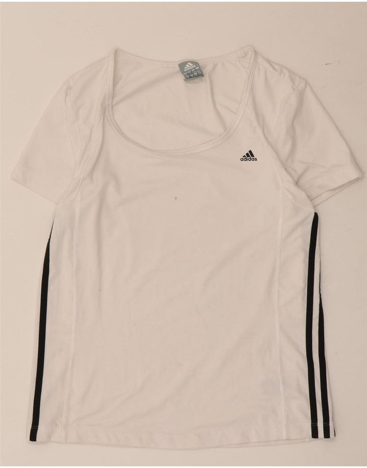 Adidas Camiseta Mujer Top UK 12/14 Medio Blanco Colorblock Poliéster