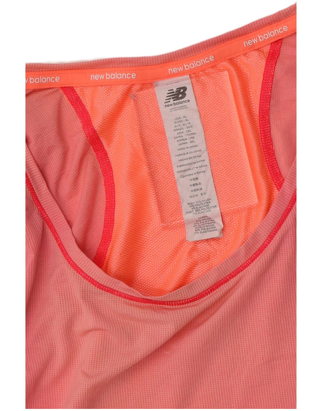 NEW BALANCE Camiseta para mujer Top ES 40 XL Nylon color block rosa