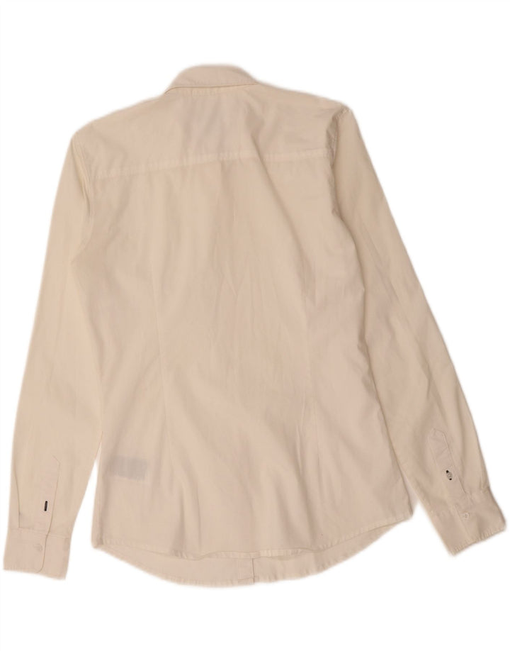 TOMMY HILFIGER Womens Slim Fit Shirt US 6 Medium Off White Cotton Vintage Tommy Hilfiger and Second-Hand Tommy Hilfiger from Messina Hembry 
