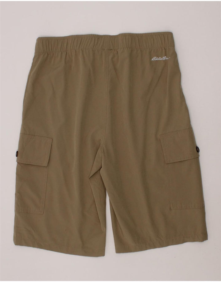 EDDIE BAUER Boys Cargo Shorts 15-16 Years XL W28  Khaki Polyester Vintage Eddie Bauer and Second-Hand Eddie Bauer from Messina Hembry 