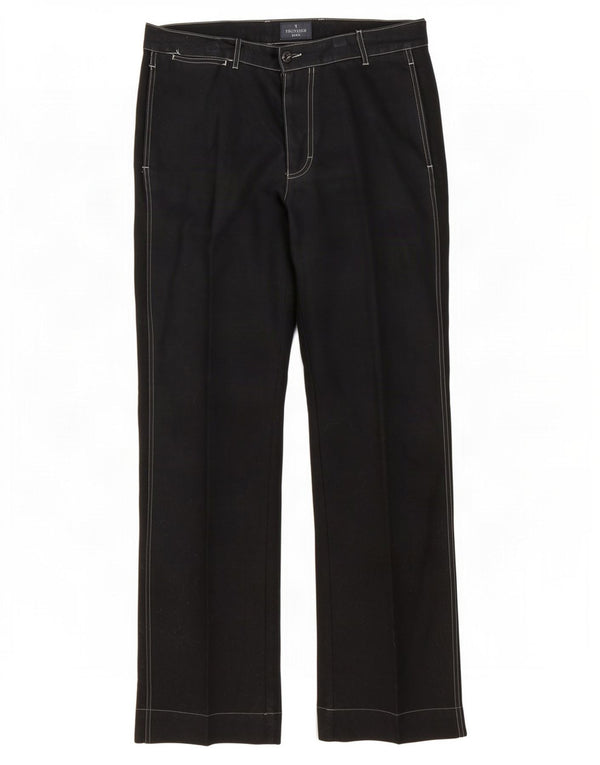 Trussardi Pantalón chino recto para hombre IT 52 XL W36 L34 Negro Algodón