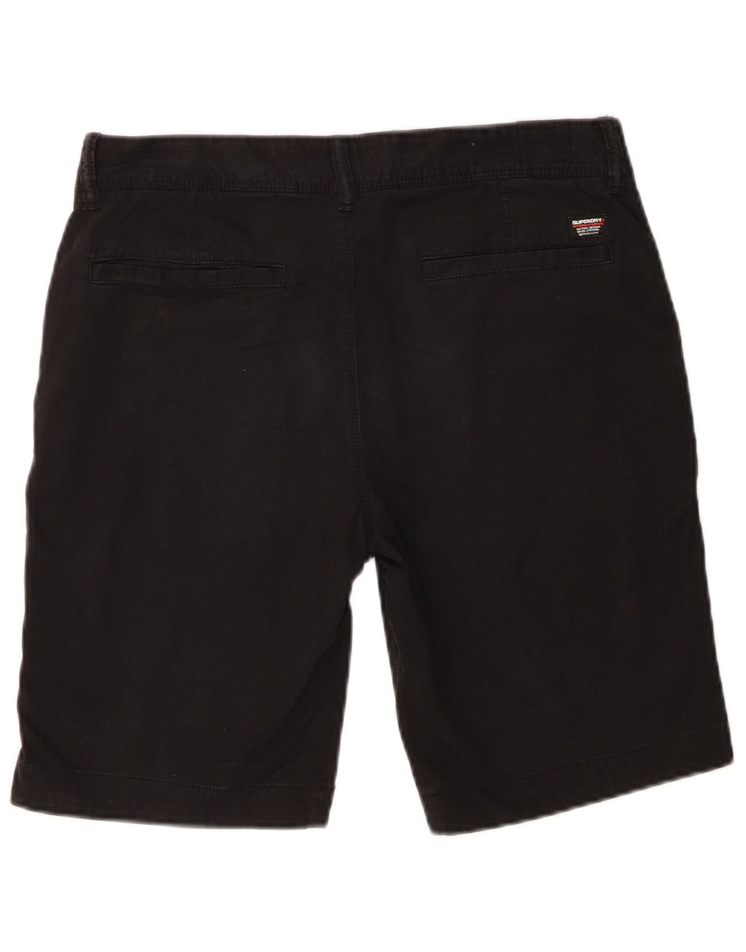 Superdry Pantalones cortos chinos ajustados W30 de algodón negro mediano para hombre