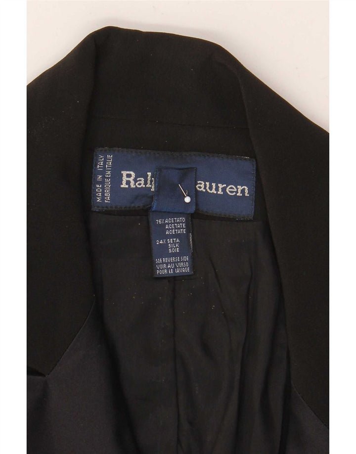 Ralph Lauren Abrigo de doble botonadura para mujer US 8 Mediano Acetato negro