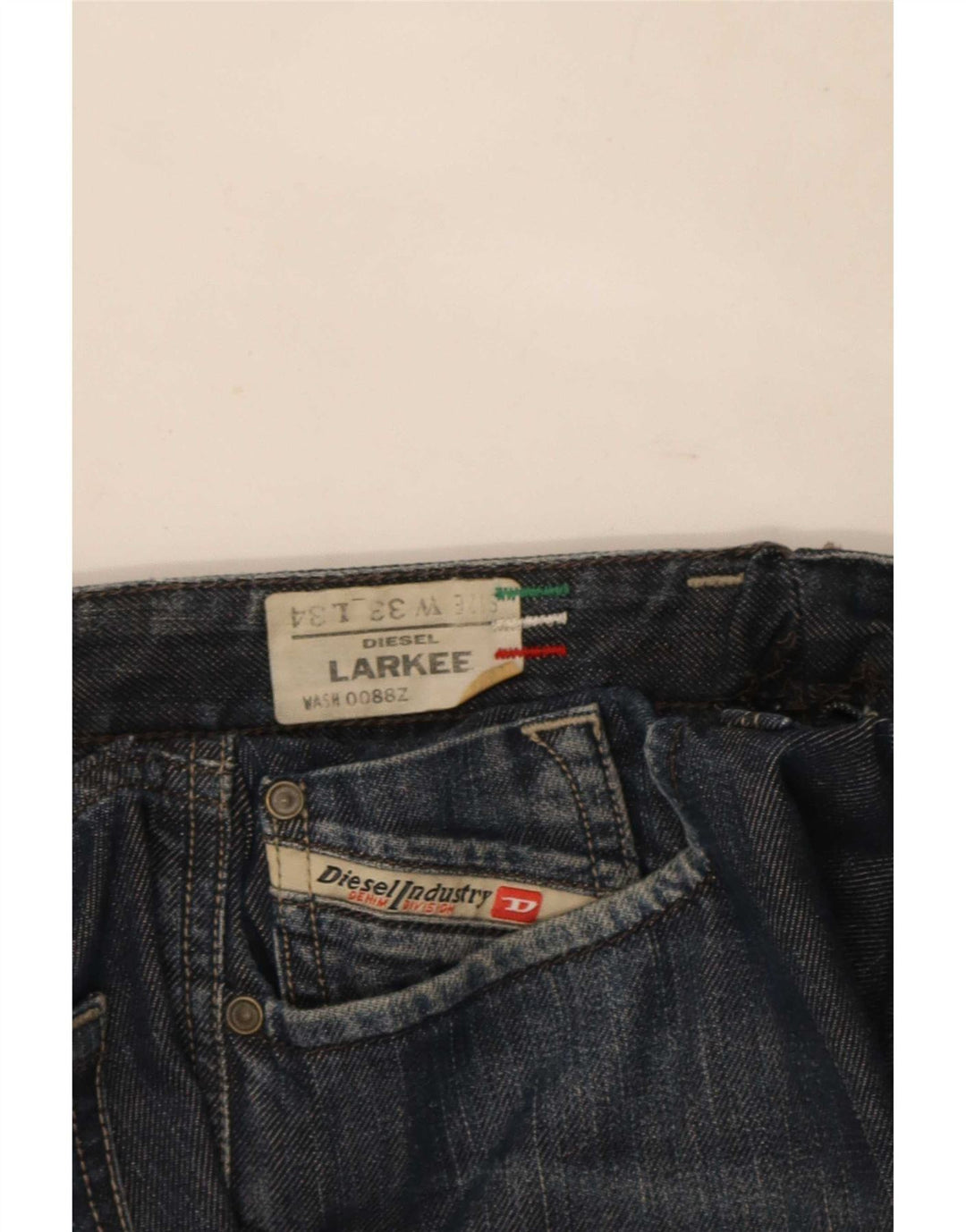 Diesel Hombre Larkee Slim Jeans W33 L27 Azul Marino