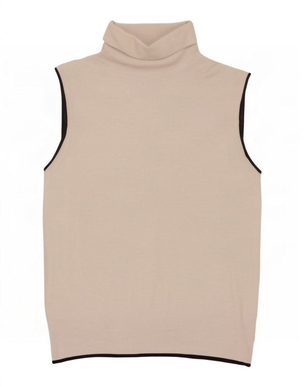 Zara Mujer Chaleco Tank Top UK 12 Medium Beige Viscosa