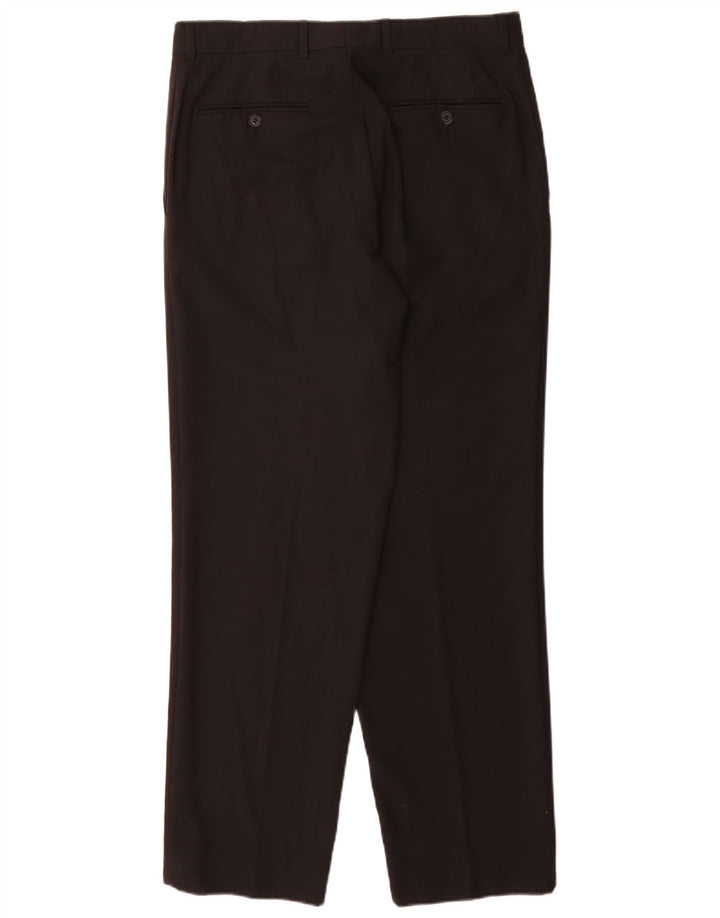 Hugo Boss Pantalones de traje rectos para hombre IT 48 Medium W32 L32 Negro