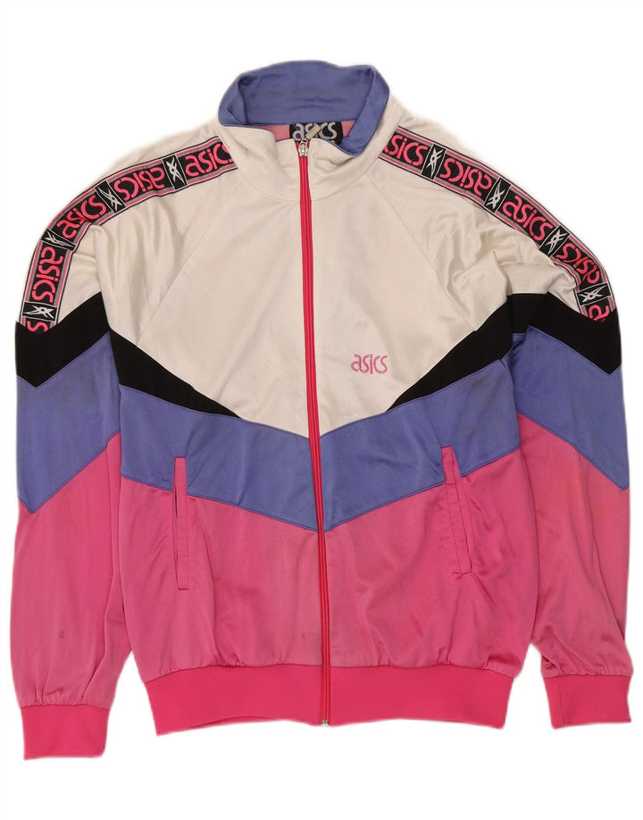 ASICS Chaqueta superior de chándal gráfico para mujer IT 46 Large Pink Colourblock