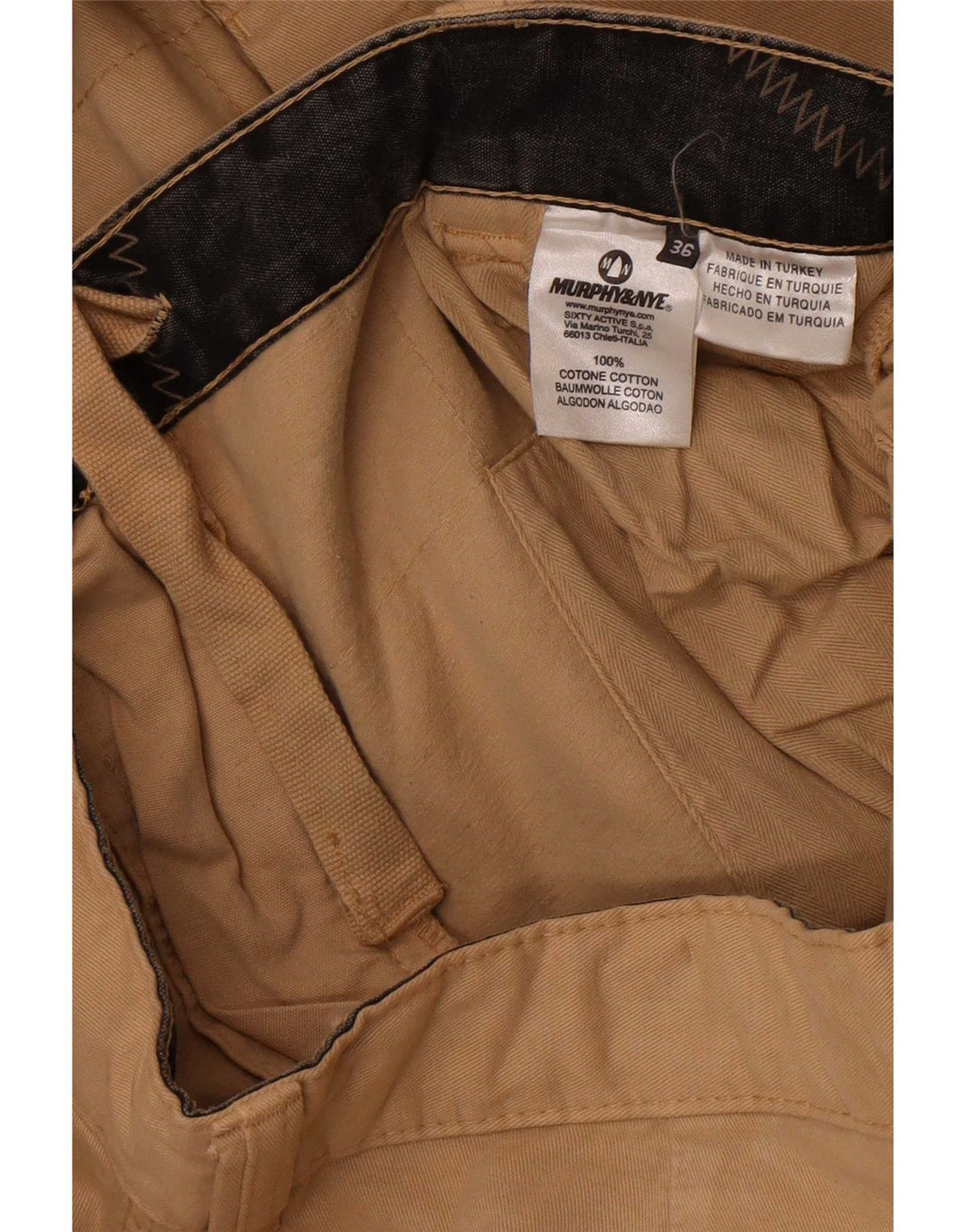 Murphy & Nye Pantalones cargo rectos para hombre W36 L34 Algodón beige