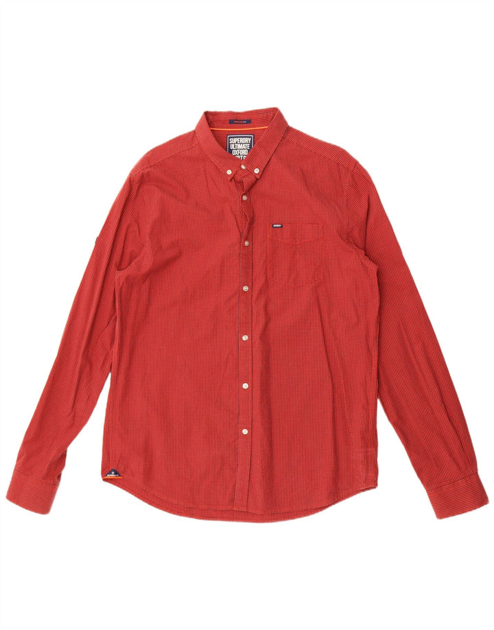 Superdry Camisa Regular Fit XL De Algodón A Cuadros Rojo Para Hombre