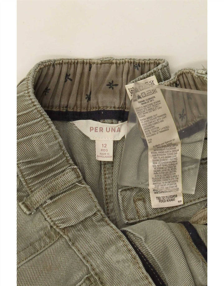 Marks & Spencer Pantalones Cargo Cortos para Mujer UK 12 Medium W30 L26 Caqui