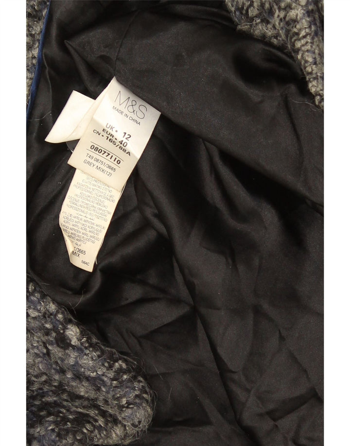 Marks & Spencer Abrigo cruzado para mujer UK 42 Gris medio moteado