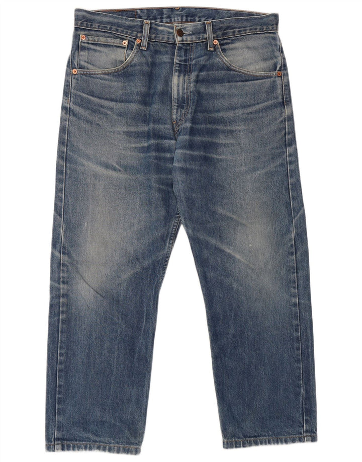 Levi's Hombre 521 Slim Tapered Cropped Jeans W34 L25 Algodón Azul