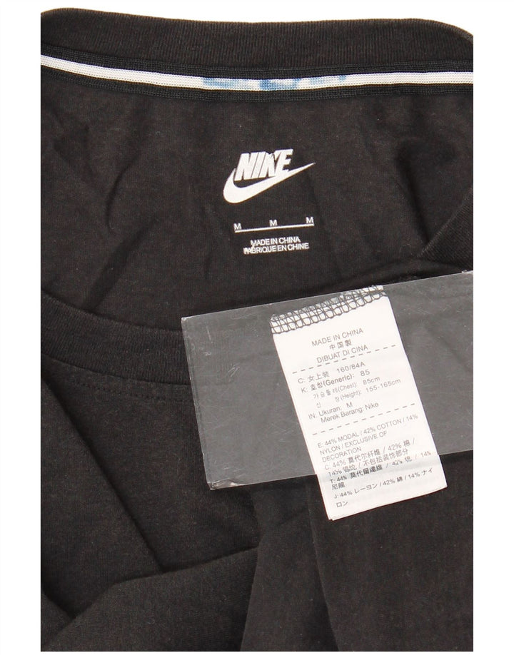 NIKE Camiseta gráfica para mujer Top UK 12 Medium Black Modal