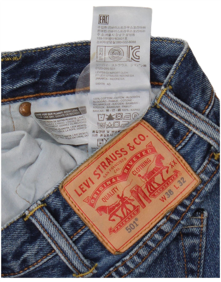 Levi's Hombre 501 Vaqueros Rectos W38 L29 Algodón Azul