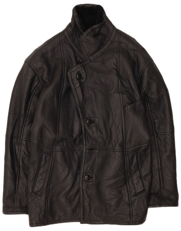 Vintage hombres shearling chaqueta IT 50 grande negro