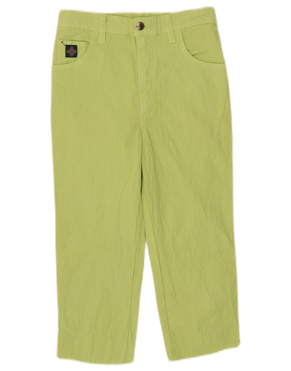 Vintage Mujer Capri Pantalones IT 42 Medio W25 L17 Algodón Verde