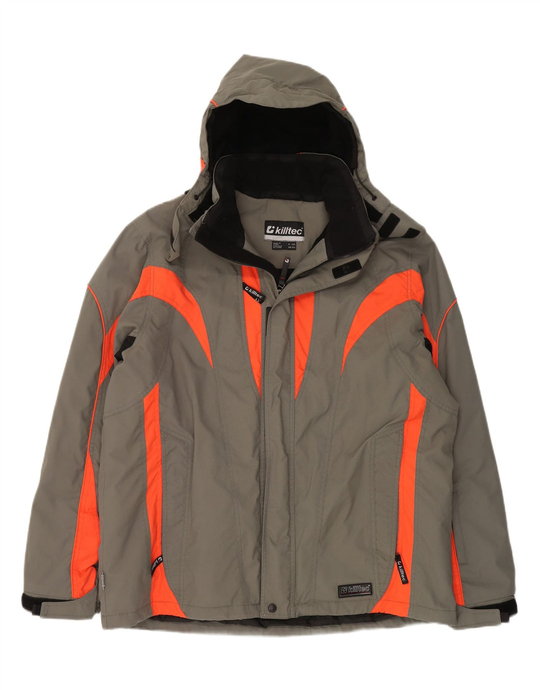 KILLTEC Chaqueta cortavientos con capucha para hombre UK 44 2XL Nylon color block gris