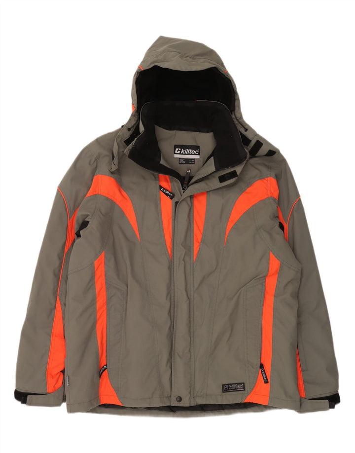 KILLTEC Chaqueta cortavientos con capucha para hombre UK 44 2XL Nylon color block gris