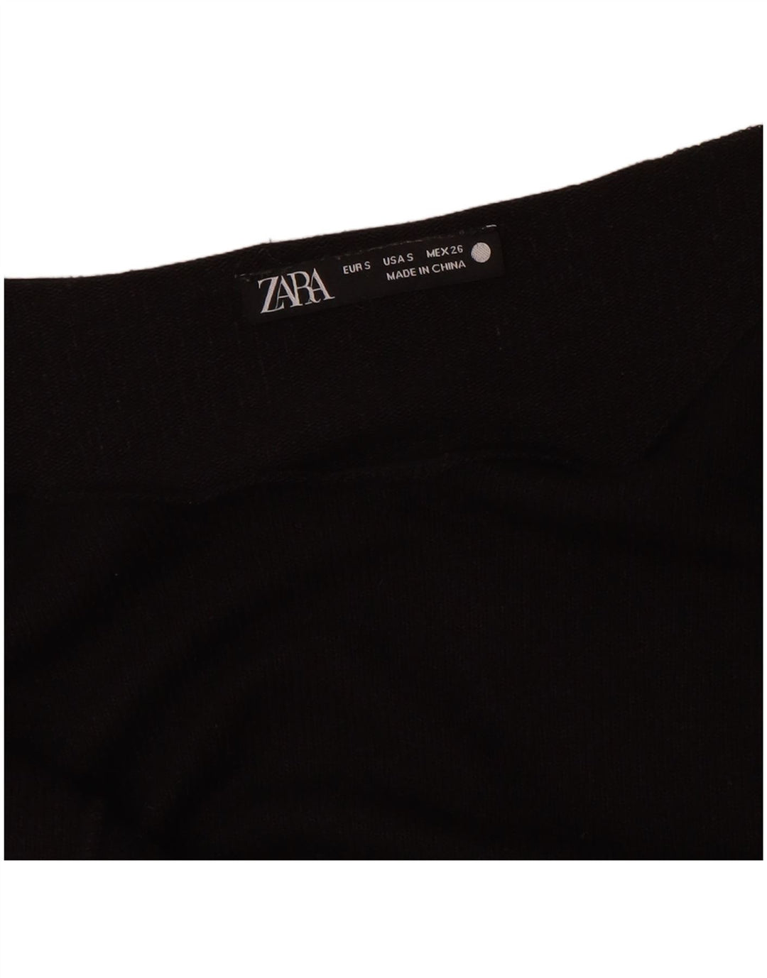 Zara Mujer Top Extragrande Manga Larga UK 10 Small Negro