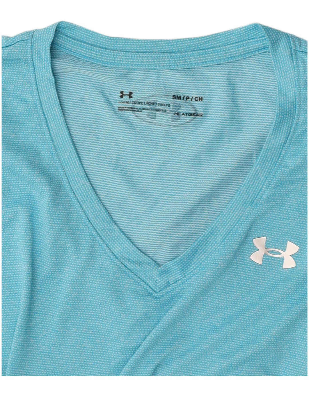 UNDER ARMOUR Camiseta Heat Gear para mujer Top UK 10 Small Blue Pinstripe
