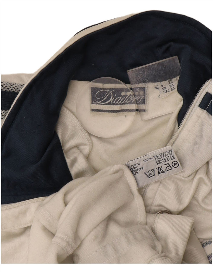 Diadora Chaqueta de chándal para hombre ES 34 Small Blanco Colorblock Poliéster