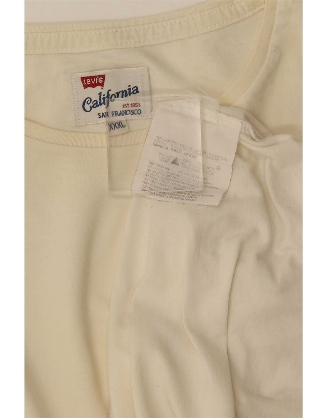 Levi's Camiseta para hombre Top 3XL Algodón blanco roto