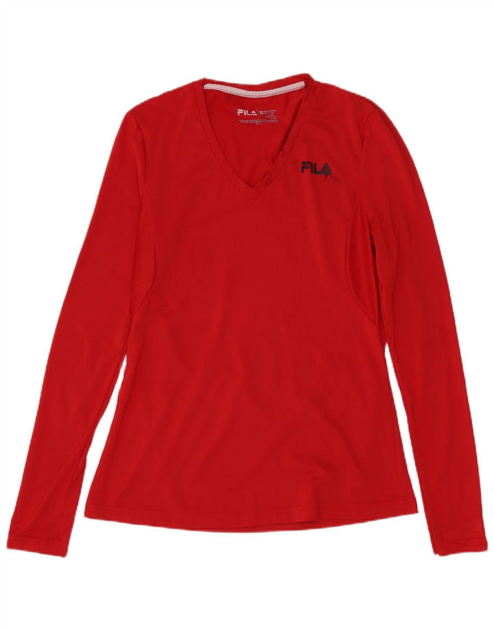 FILA Camiseta Hombre Manga Larga XS Poliéster Rojo