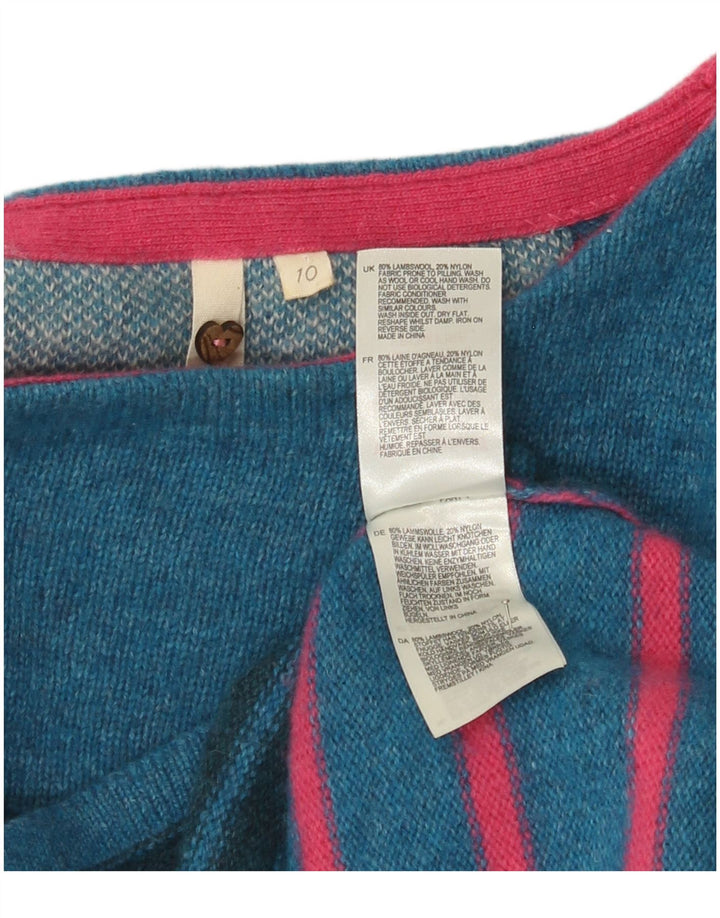 Jersey tipo jersey para mujer de White Stuff, talla 40, lana de cordero a rayas en azul pequeño