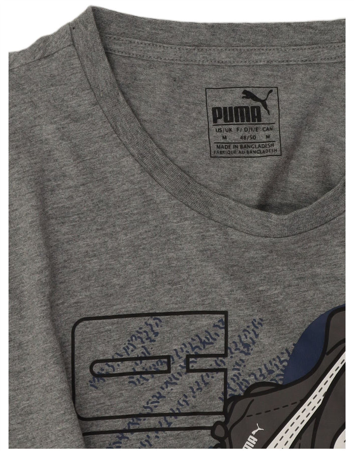 Puma Camiseta gráfica para hombre Top gris medio moteado