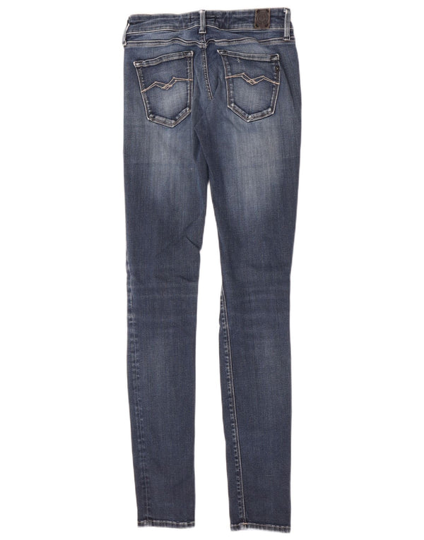 Vaqueros pitillo desgastados para mujer Replay W26 L32 Algodón azul