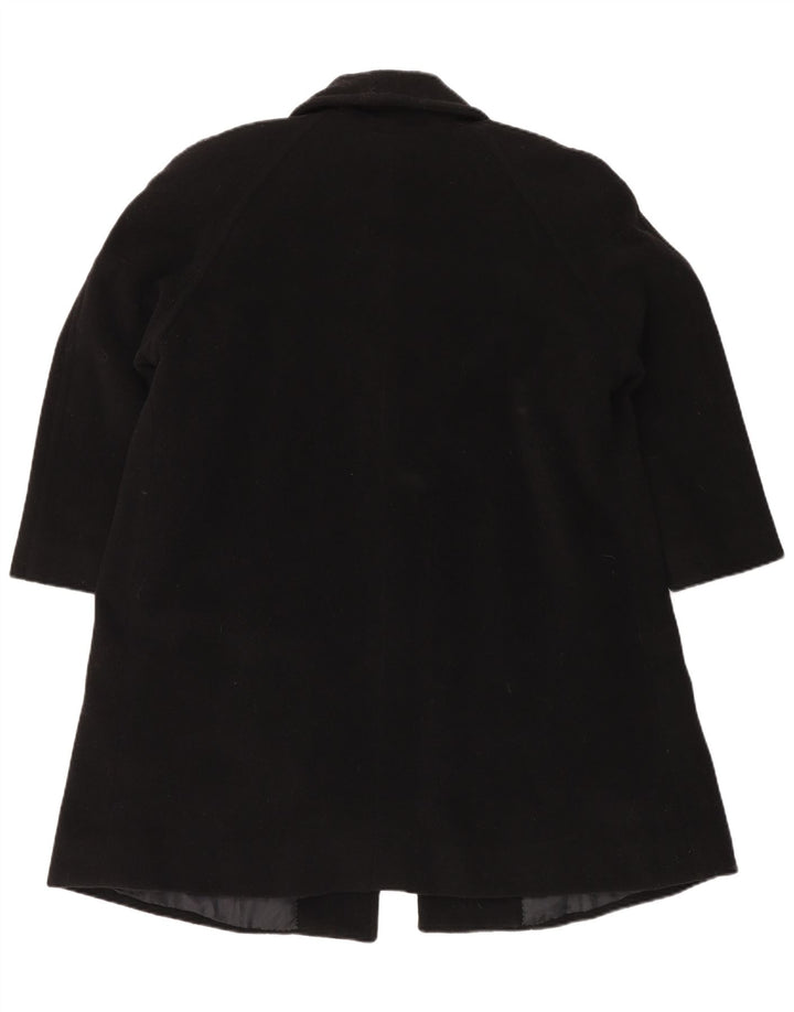 VINTAGE Womens Oversized Overcoat UK 14 Medium Black Wool