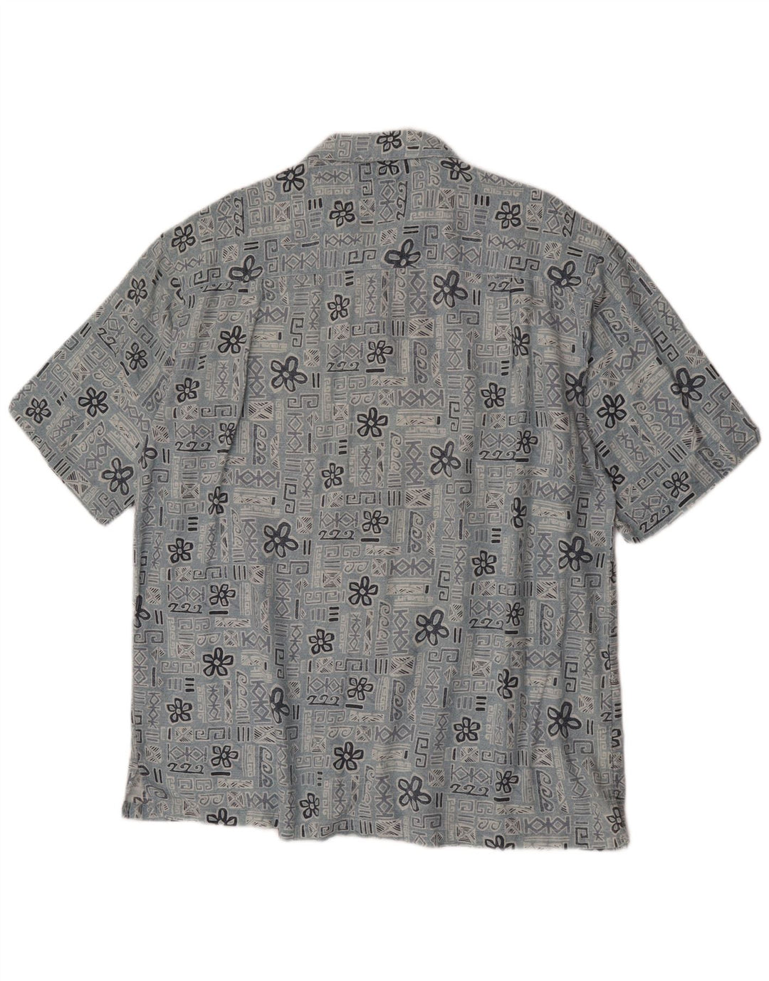 Columbia Camisa de manga corta para hombre de algodón floral azul grande