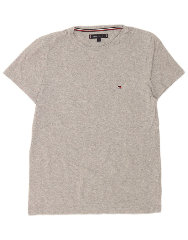 Tommy Hilfiger Camiseta para hombre Top Small de algodón moteado gris