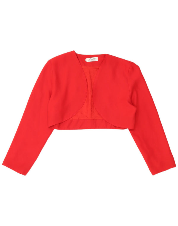 Chaqueta Bolero abierta vintage para mujer IT 42 Poliéster rojo medio