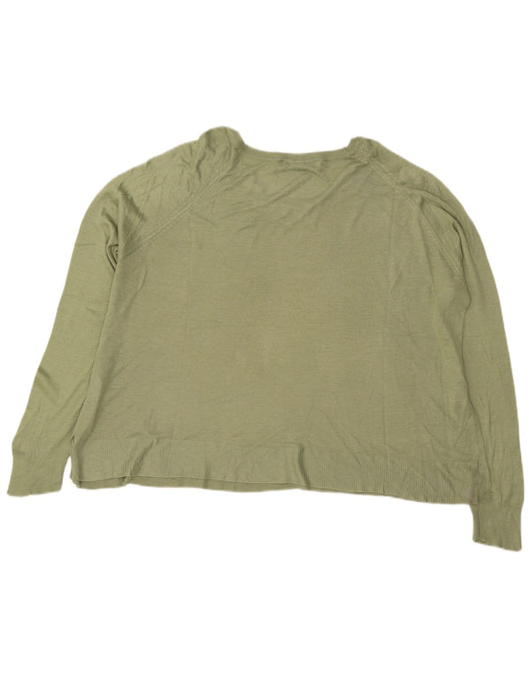 Zara Jersey oversize con cuello barco para mujer UK 46 Viscosa verde grande