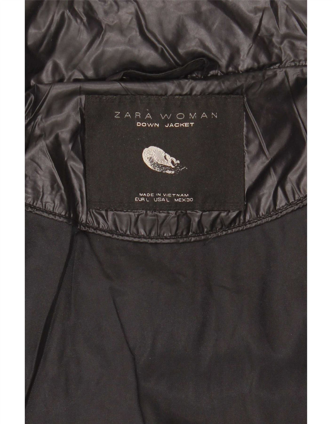 Zara Mujer Chaqueta Acolchada Reino Unido 44 Grande Negro