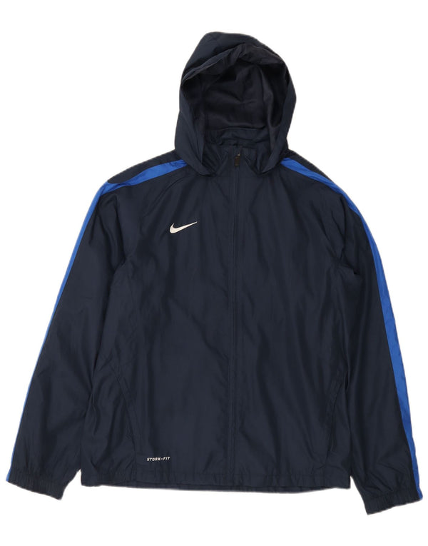 NIKE Chaqueta impermeable Storm-Fit para niñas 12-13 años Grande Azul marino Colorblock