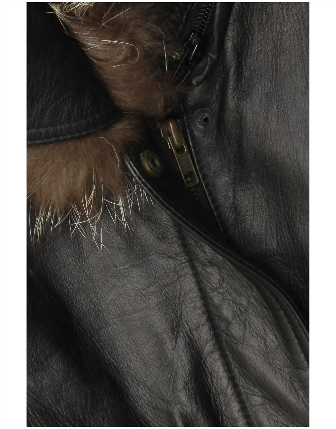 VINTAGE Womens Hooded Leather Coat UK 10 Small Black Leather