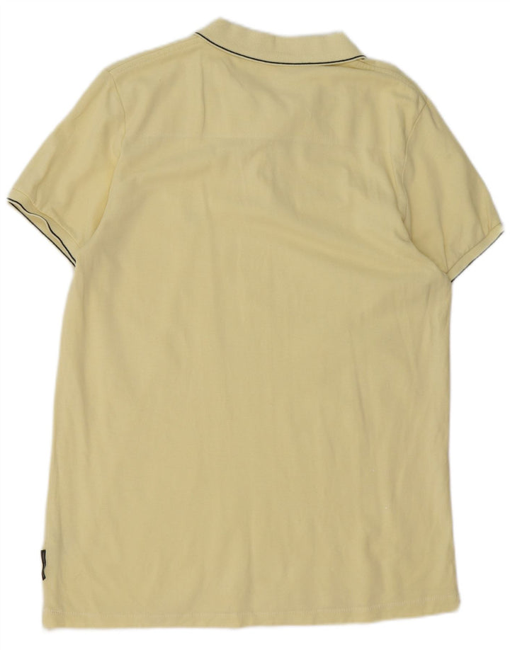 French Connection Polo para hombre de algodón a rayas amarillas grandes