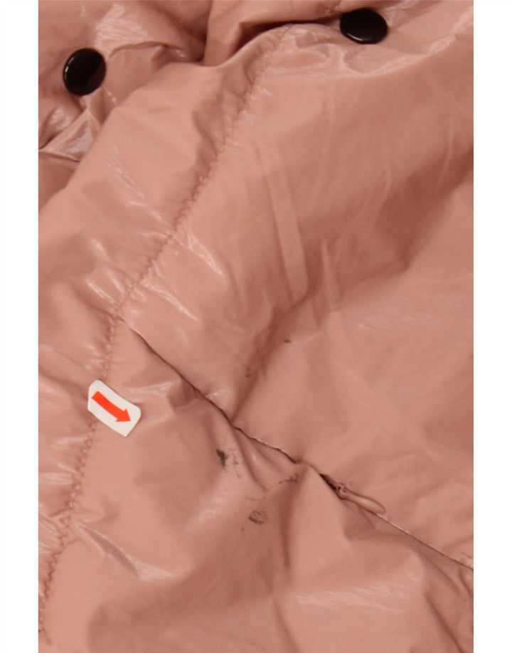 Zara Mujer Chaqueta Acolchada Extragrande Con Capucha UK 44 Poliamida Rosa Mediana